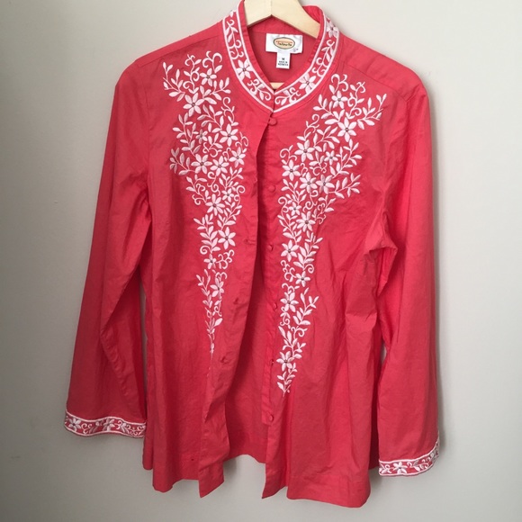 Talbots cotton embroidered top - Picture 1 of 6